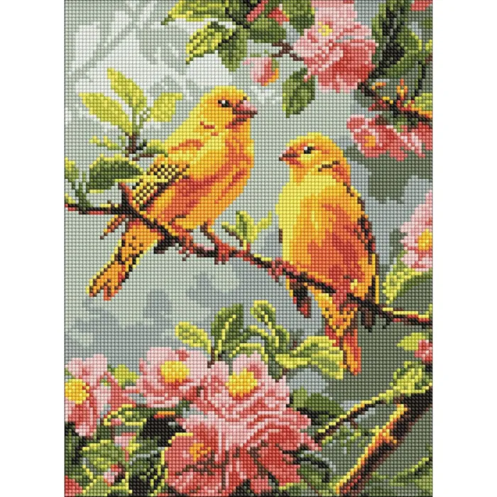 Алмазна мозаїка Весняні канарки ©art_selena_ua AMO8164, 30x40 см