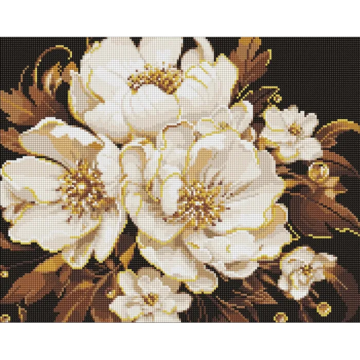 Алмазна мозаїкаБіла ніжність ©art_selena_ua AMO8006, 40x50 см, з АВ стразами