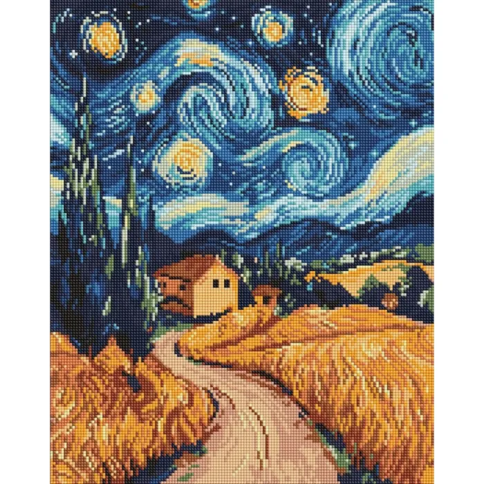 Алмазна мозаїка Українська ніч ©art_selena_ua AMO8188, 40x50 см