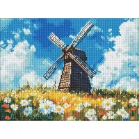 Алмазна мозаїка Млин посеред поля ©art_selena_ua AMO8304, 30x40 см