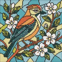 Алмазна мозаїка Вітраж Сойка ©art_selena_ua AMO8317, 30x30 см