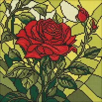 Алмазна мозаїка Вітраж Троянда ©art_selena_ua AMO8321, 30x30 см