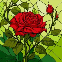 Картина за номерами Вітраж Троянда ©art_selena_ua KHO3320, 30x30 см