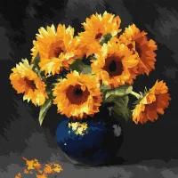 Картина за номерами Соняшник в темряві ©art_selena_ua KHO3330, 40x40 см