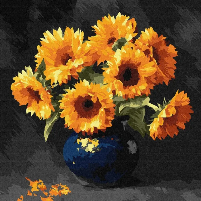 Картина за номерами Соняшник в темряві ©art_selena_ua KHO3330, 40x40 см