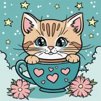 Картина за номерами Чудовий котик ©art_selena_ua KHO6280, 25x25 см