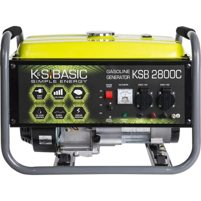 Генератор бензиновий Konner&Sohnen Basic KSB 2800C, 230В, 2.8кВт, ручний стартер, 36.6кг