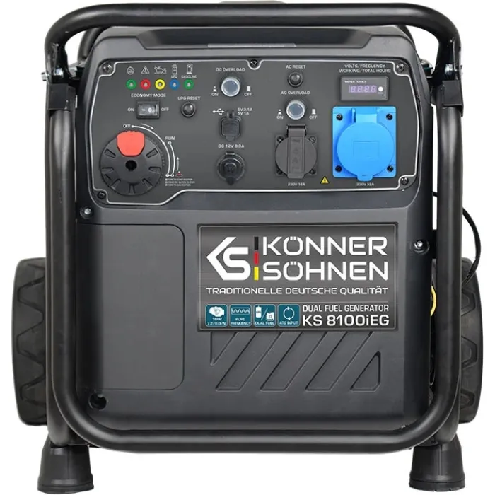 Генератор газобензиновий інверторний Konner&Sohnen KS8100IEG, 230В, 8.5кВт, електростартер, 68кг
