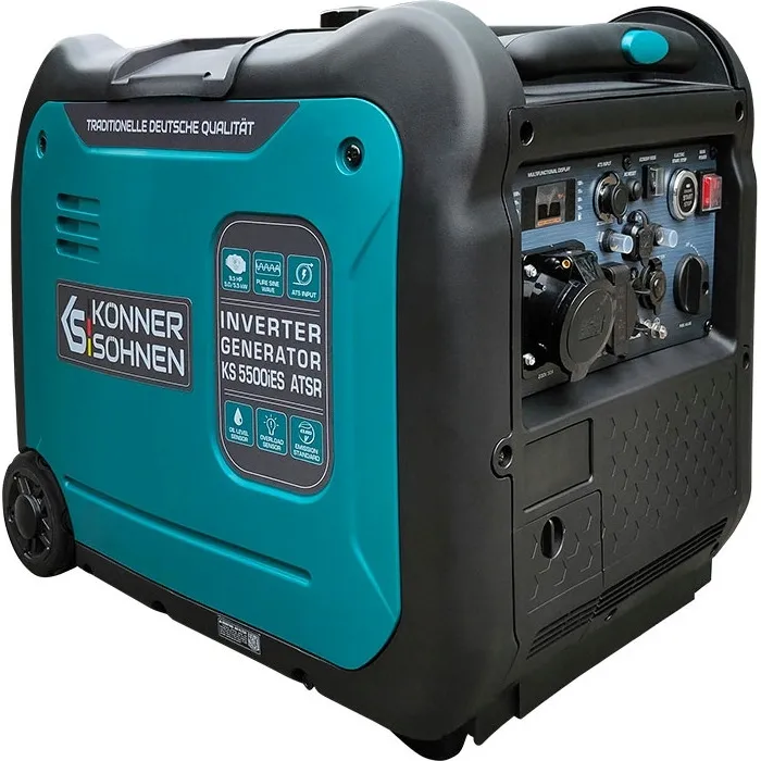 Генератор інверторний бензиновий Konner&Sohnen KS 5500iES ATSR, 230В, 5.5кВт, АВР(ATS), електростартер, 52кг