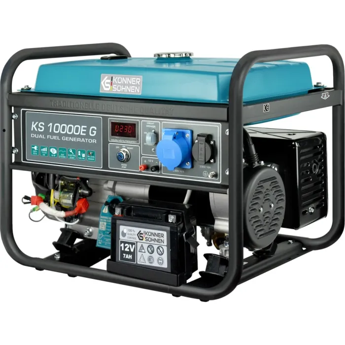 Генератор газобензиновий Konner&Sohnen KS 10000E G, 230В, 8.0кВт, електростартер, 87кг