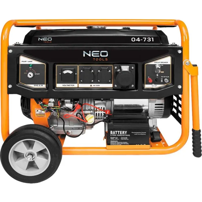 Генератор бензиновий Neo Tools 230В (1 фаза), 6/6.5кВт, електростартер, AVR, 85кг