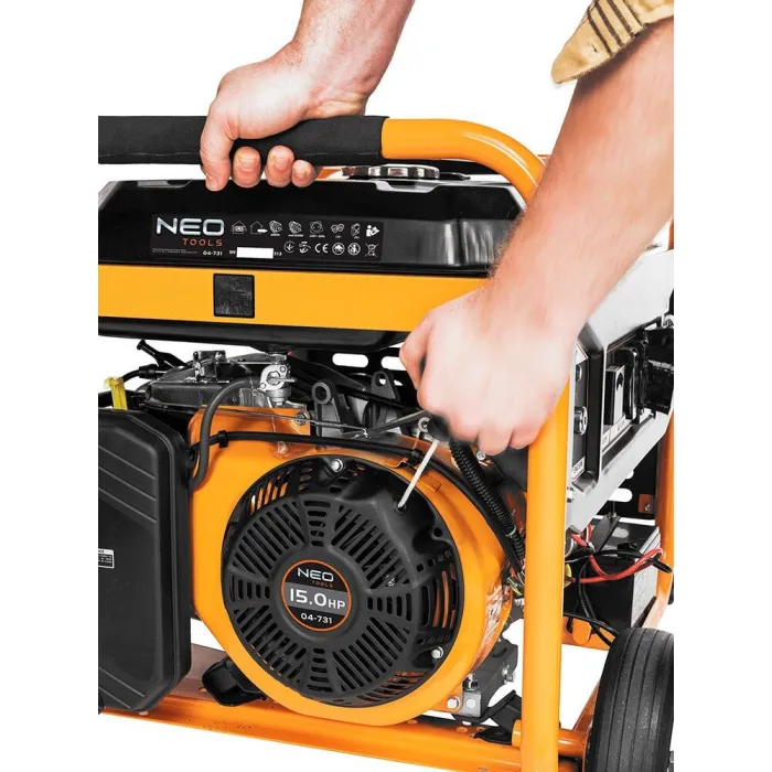 Генератор бензиновий Neo Tools 230В (1 фаза), 6/6.5кВт, електростартер, AVR, 85кг