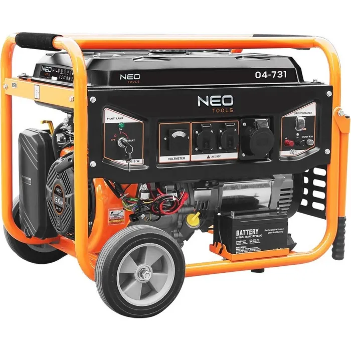 Генератор бензиновий Neo Tools 230В (1 фаза), 6/6.5кВт, електростартер, AVR, 85кг