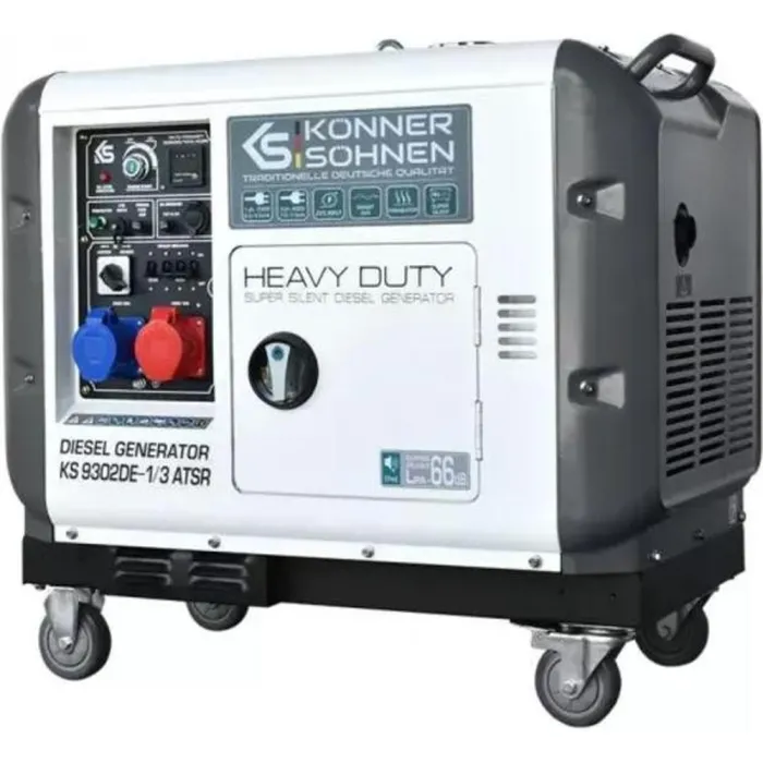 Генератор дизельний Konner&Sohnen KS 9302DE-1/3 ATSR 230/400В 6.5/6.0кВт 7.5/7.0кВт 1/3Фази АВР(ATS) електростартер 168кг