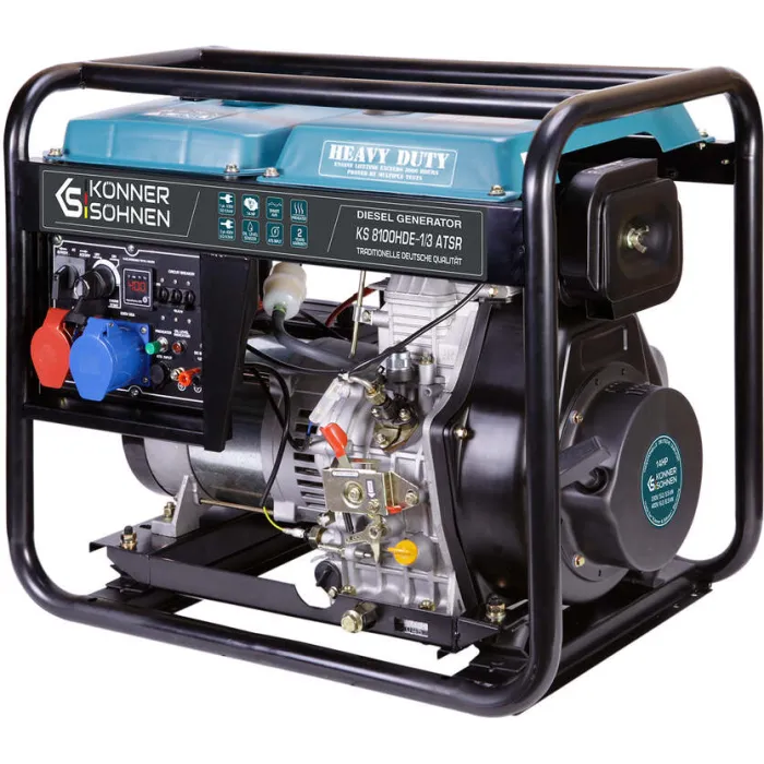 Генератор дизельний Konner&Sohnen KS 8100HDE-1/3 ATSR (EURO V), 230/400В, 5.5/6.0кВт, електростартер, передстартовий підігрів, вихід ATS, 117кг