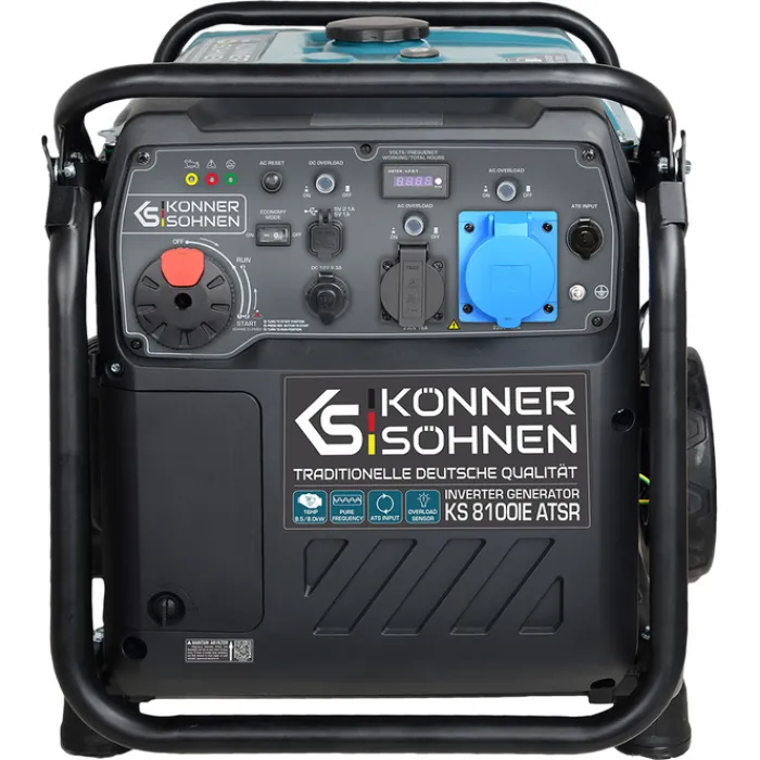 Генератор бензиновий інверторний Konner&Sohnen KS 8100iE ATSR, 230В, 8.5кВт, АВР(ATS), електростартер, 68кг
