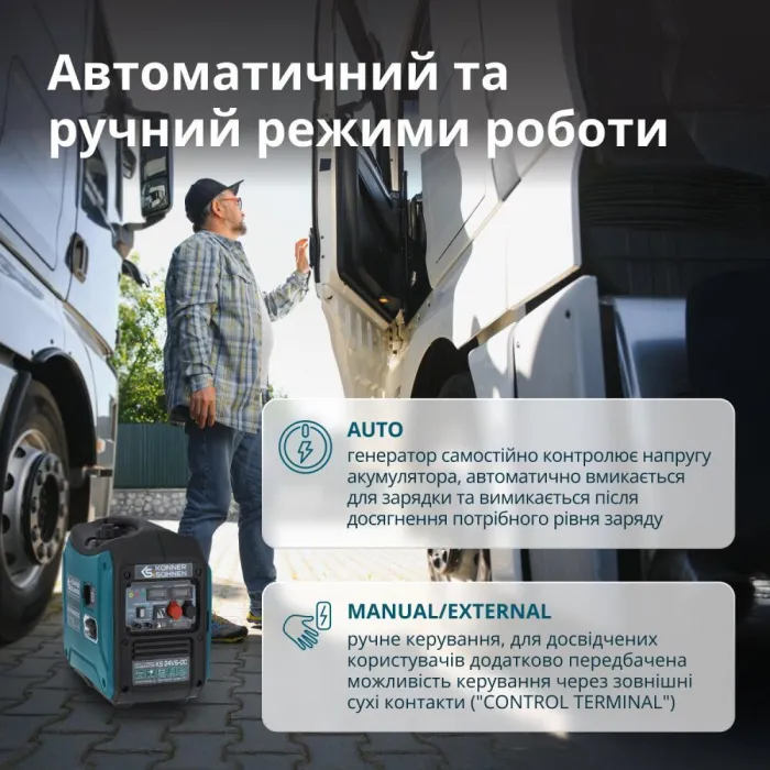 Генератор постійного струму бензиновий Konner&Sohnen KS 24VS-DC 24-27В 60А електростартер 21кг