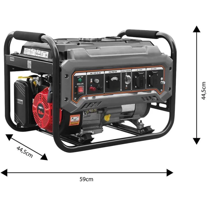 Генератор бензиновий GRAPHITE 230В (1 фаза), 2/2.2кВт, ручний стартер, AVR, 40кг