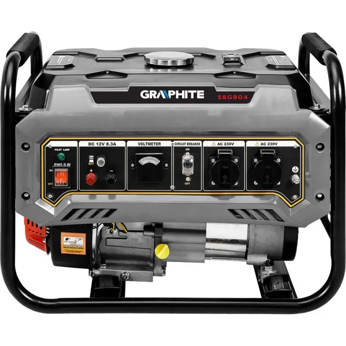 Генератор бензиновий GRAPHITE 230В (1 фаза), 2/2.2кВт, ручний стартер, AVR, 40кг