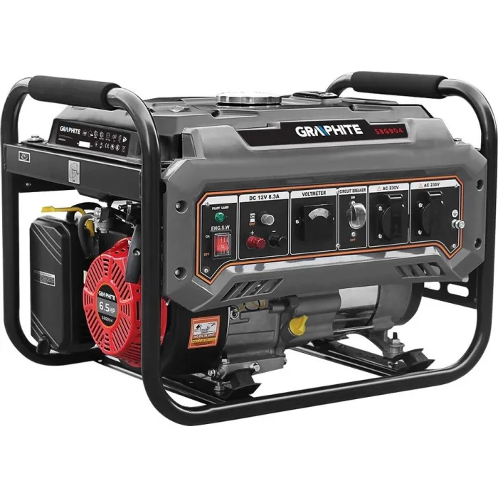 Генератор бензиновий GRAPHITE 230В (1 фаза), 2/2.2кВт, ручний стартер, AVR, 40кг