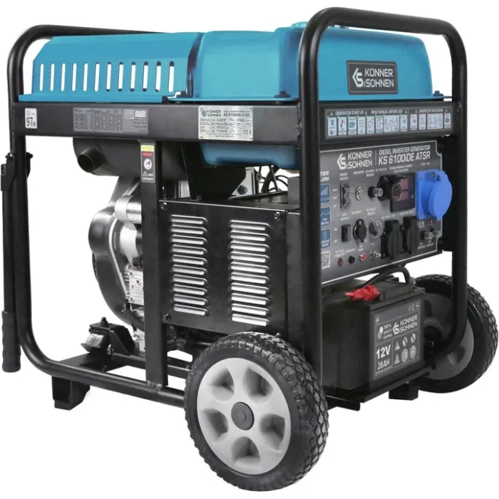 Генератор дизельний інверторний Konner&Sohnen KS 6100iDE ATSR, 230В, 5.5кВт, АВР(ATS), електростартер, 98кг