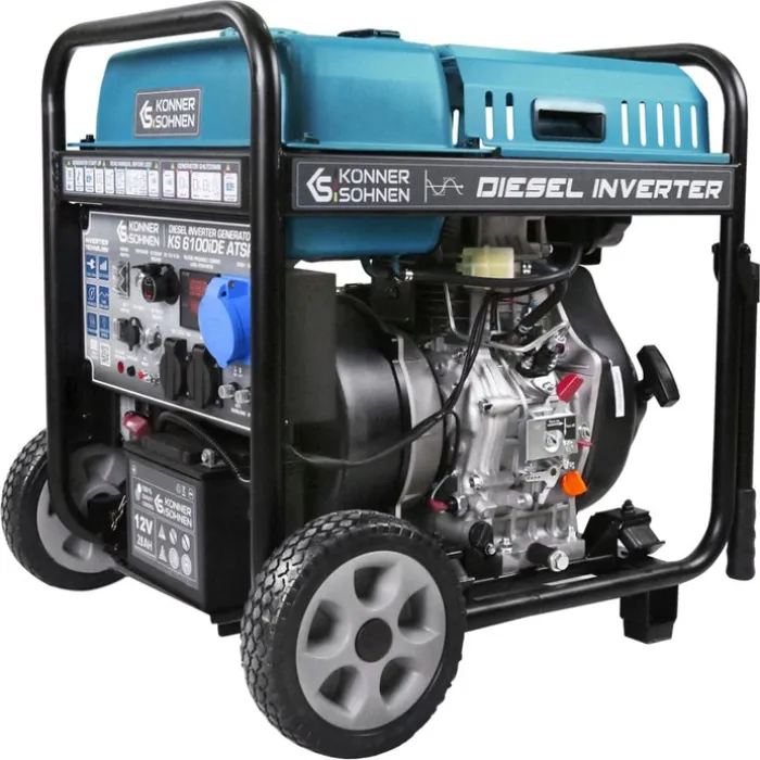 Генератор дизельний інверторний Konner&Sohnen KS 6100iDE ATSR, 230В, 5.5кВт, АВР(ATS), електростартер, 98кг