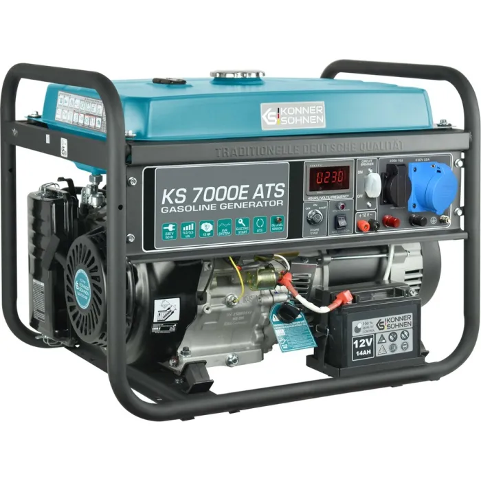 Генератор бензиновий Konner&Sohnen KS 7000E ATS, 230В, 5.5кВт, АВР(ATS), електростартер, 76.8кг