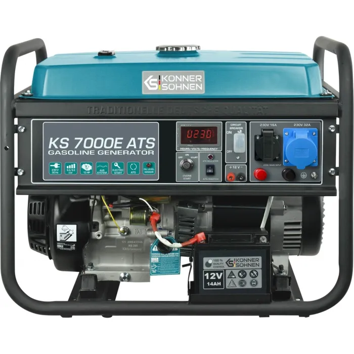 Генератор бензиновий Konner&Sohnen KS 7000E ATS, 230В, 5.5кВт, АВР(ATS), електростартер, 76.8кг