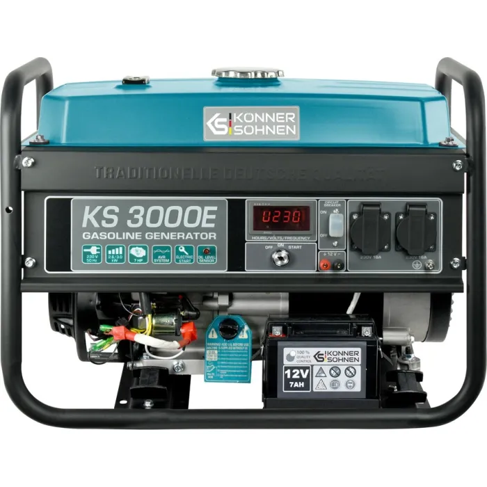 Генератор бензиновий Konner&Sohnen KS 3000E, 230В, 3.0кВт, електростартер, 46.1кг