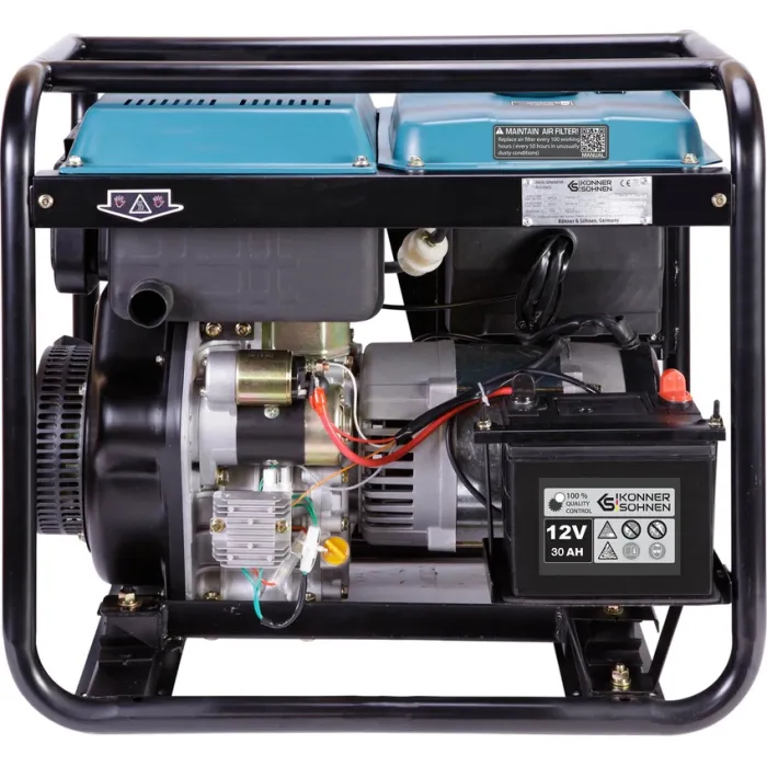 Генератор дизельний Konner&Sohnen KS 9100HDE-1/3 ATSR (EURO V), 230/400В, 6.5/6.0кВт, 7.5/7.0кВт, 1/3Фази, АВР(ATS), електростартер, 122кг