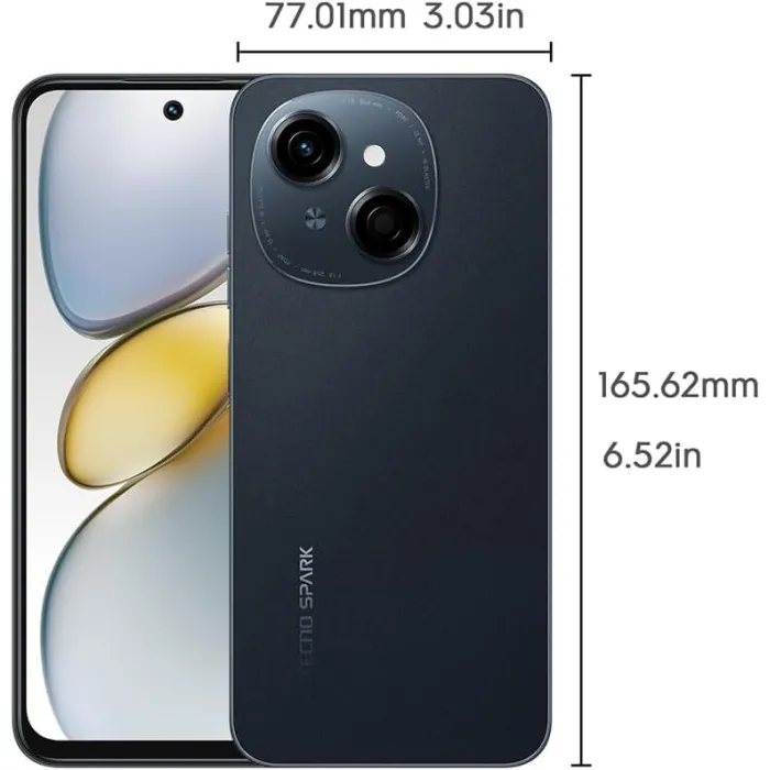 Смартфон TECNO Spark Go 1 (KL4) 6.67" 3/128ГБ, 2SIM, 5000мА•год, Startrail Black
