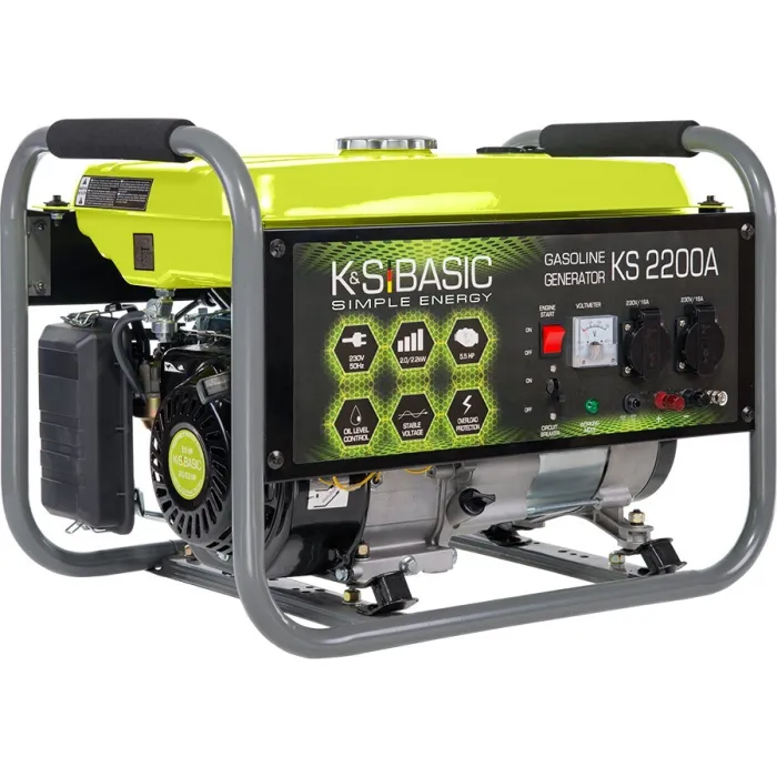 Генератор бензиновий Konner&Sohnen KSB 2200A, 230В, 2.0 кВт, ручний стартер, 33.2кг