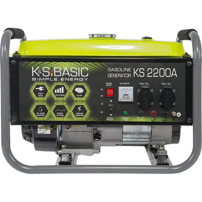 Генератор бензиновий Konner&Sohnen KSB 2200A, 230В, 2.0 кВт, ручний стартер, 33.2кг