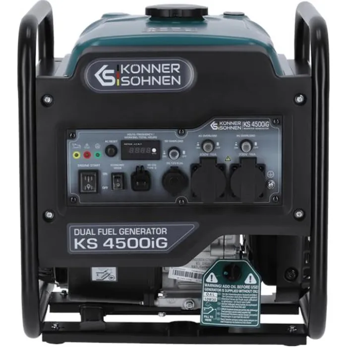 Генератор газобензиновий інверторний Konner&Sohnen KS 4500iG, 230В, 4.5кВт, ручний стартер, 33.5кг