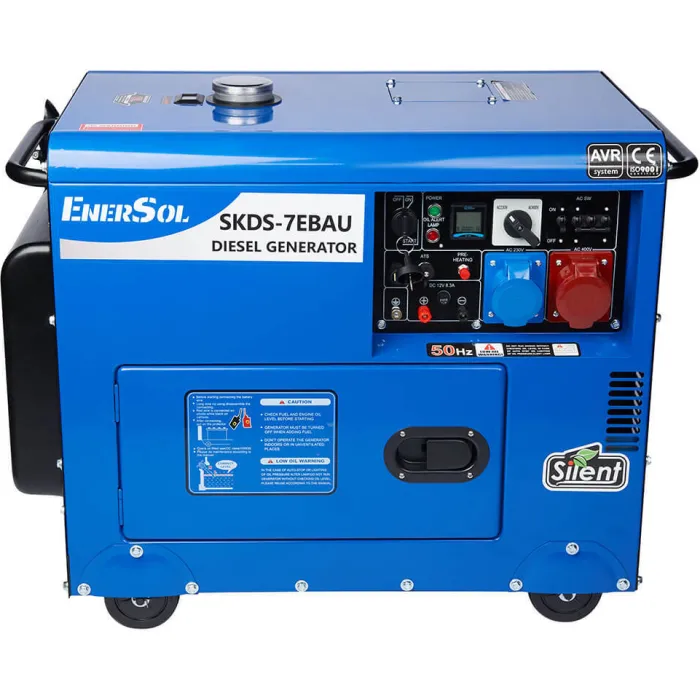 Генератор дизельний EnerSol SKDS-7EBAU 6/6.5 кВт 1 та 3 фази електричний пуск AVR