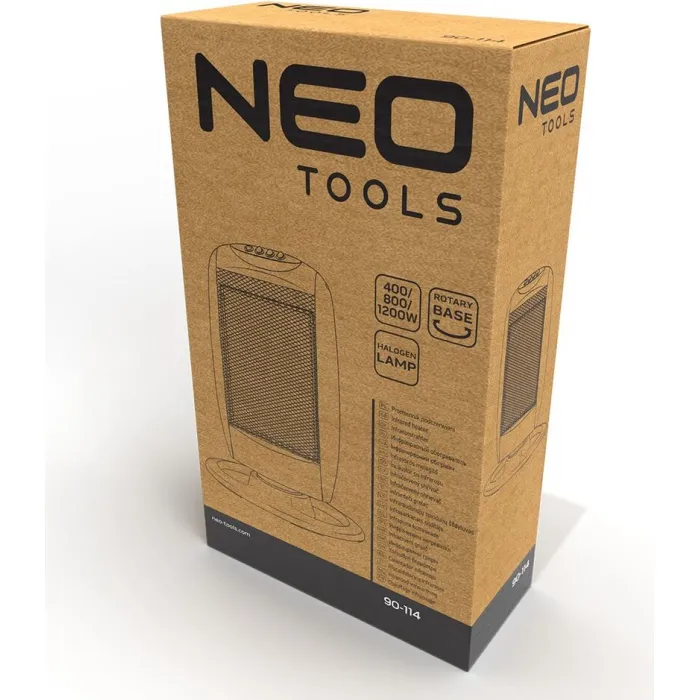 Обігрівач інфрачервоний Neo Tools, 1200Вт, галогенний нагрів. елемент, функція осциляції, сірий