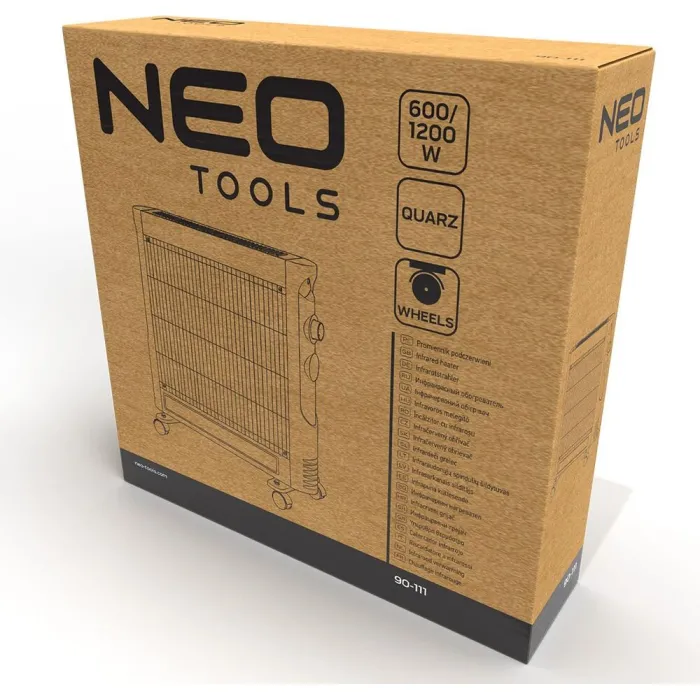 Обігрівач інфрачервоний Neo Tools, 1200Вт, кварцовий нагрів. елемент, чорний