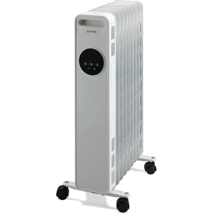 Обігрівач оливний Gorenje, 15м2, 2000Вт, електр. упр-ння, 9 секцій, пульт ДК, білий