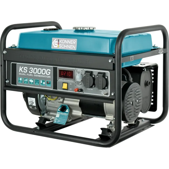 Генератор газобензиновий Konner&Sohnen KS 3000G, 230В, 3.0кВт, ручний стартер, 45.4кг