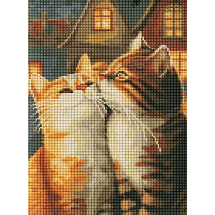 Алмазна мозаїка Закохані котики AMO8173, 30x40 см