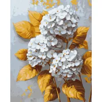 Картина за номерами Золота гортензія ©victoria_art KHO3310, 40x50 см