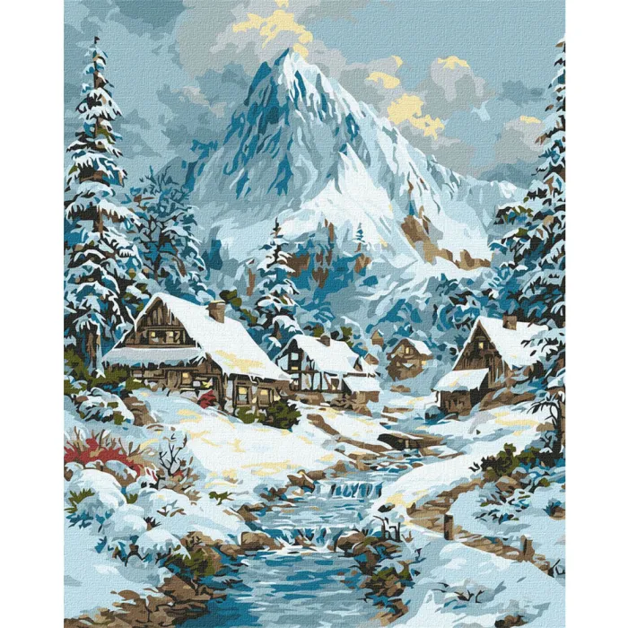 Картина за номерами Зимовий затишок серед гір KHO6420, 40x50 см