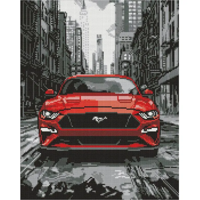 Алмазна мозаїка Червоний мустанг AMO8238, 40x50 см