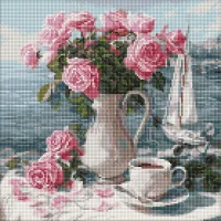 Алмазна мозаїка Ранкові троянди AMO8341, 40x40 см