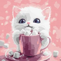 Картина за номерами Какао для котика №1 KHO6769, 30x30 см