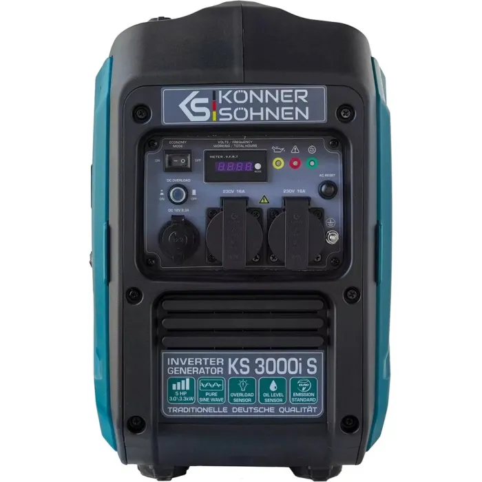 Генератор бензиновий інверторний Konner&Sohnen KS 3000i S 230В, 3-3.3кВт, ручний стартер, 23кг