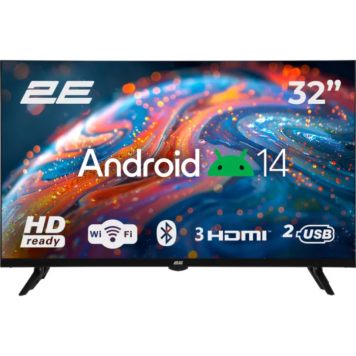 Телевізор 32" 2E LED HD 60Hz Smart Android Black 2E-32A07B