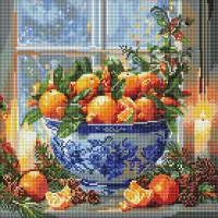 Алмазна мозаїка Цитруси у вазі AMO20007, 40x40 см
