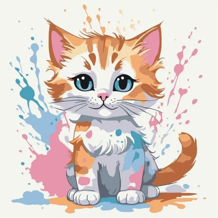 Картина за номерами Кольоровий пухнастик ©arttem_illustration 15602-AC 30x30 см