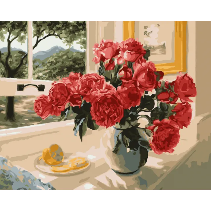 Картина за номерами Art Craft Троянди на підвіконні 40x50см 12115-AC